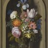  Schilderijtje op hout – Bloemstilleven met albasten vaas – Gerard van Spaendonck – 19,5 x 30 cm –  Bestelnummer: LP002