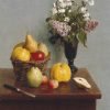  LaquePrint op hout – Stilleven met bloemen en fruit – Henri Fantin-Latour – 19,5 x 26 cm – bestelnummer: LP046
