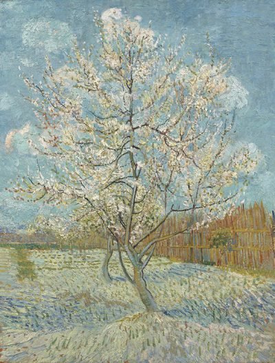 LaquePrint op hout - Roze perzikboom - Vincent van Gogh - 19,5 x 26 cm - bestelnummer: LP181