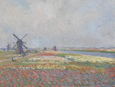 LaquePrint op hout - Tulpenvelden vlak bij Den Haag - Claude Monet - 26 x 19,5 cm - bestelnummer: LP273